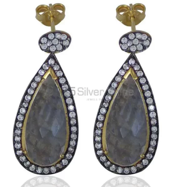 Fine 925 Sterling Silver earrings In Natural Multi Gemstone 925SE1998