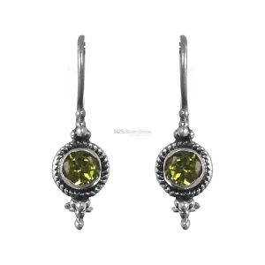Fine 925 Sterling Silver earrings In Natural Peridot Gemstone 925SE226