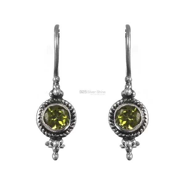 Fine 925 Sterling Silver earrings In Natural Peridot Gemstone 925SE226