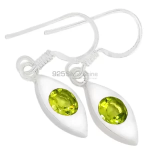 Fine 925 Sterling Silver earrings In Natural Peridot Gemstone 925SE463