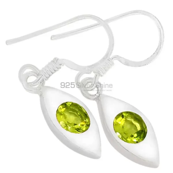Fine 925 Sterling Silver earrings In Natural Peridot Gemstone 925SE463