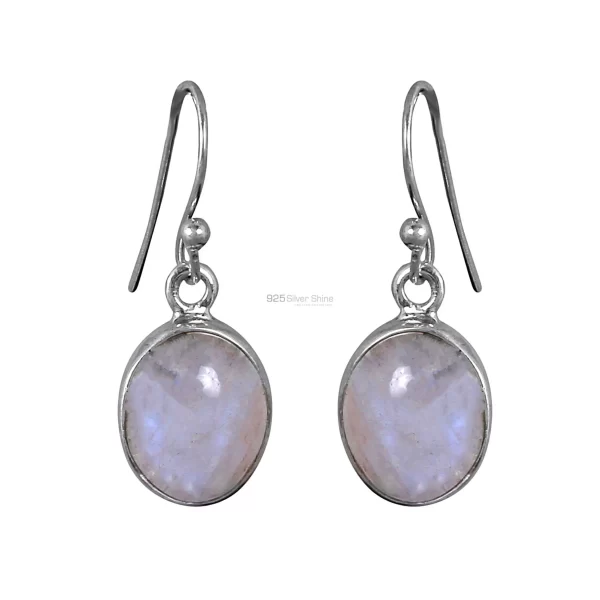 Fine 925 Sterling Silver earrings In Rainbow Moonstone 925SE306