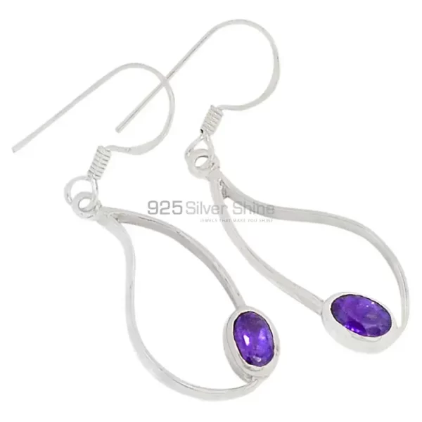 Fine 925 Sterling Silver earrings In Semi Precious Amethyst Gemstone 925SE385