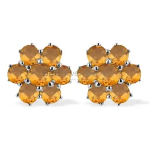 Fine 925 Sterling Silver earrings In Semi Precious Citrine Gemstone 925SE938