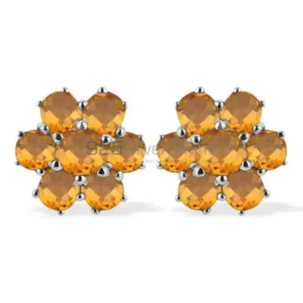 Fine 925 Sterling Silver earrings In Semi Precious Citrine Gemstone 925SE938