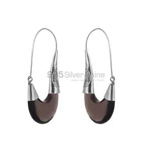 Fine Work Smoky Quartz Gemstone earring In Sterling Silver Jewelry 925SE02