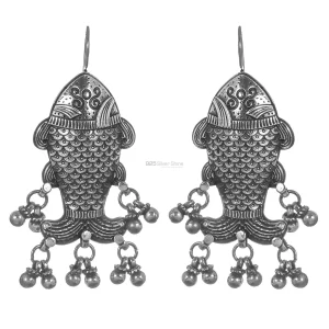 Fish Design earrings In 925 Sterling Silver 925SE231