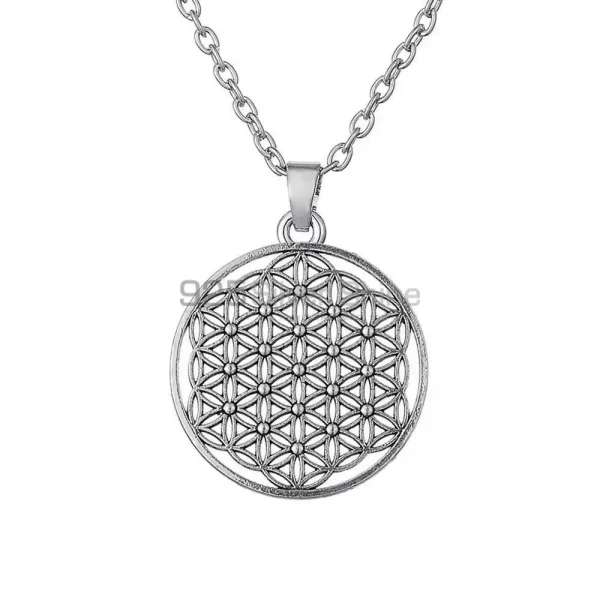 Flower Of Life Necklace In 925 Solid Silver Big Size 925MN101