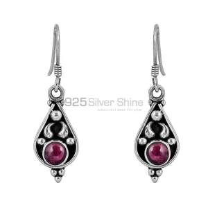 Garnet Gems Stone Handmade earring In 925 Sterling Silver Jewelry 925SE61