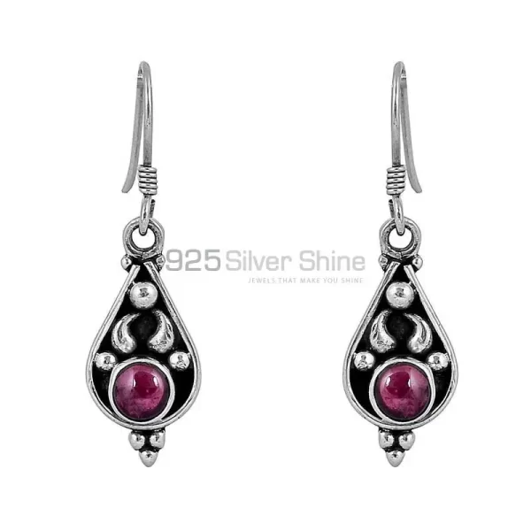 Garnet Gems Stone Handmade earring In 925 Sterling Silver Jewelry 925SE61