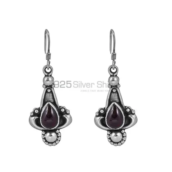 Garnet Gemstone earring In Sterling Silver Jewelry 925SE41
