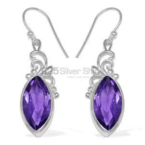 Natural Amethyst Gemstone earring With 925 Sterling Silver Jewelry