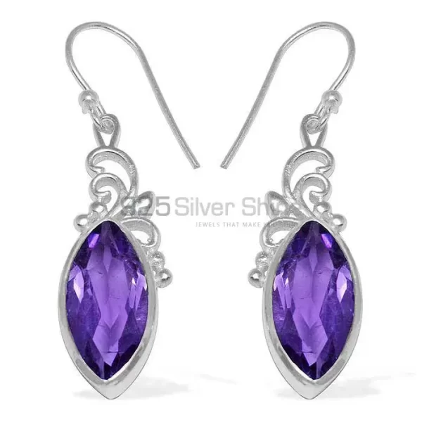 Natural Amethyst Gemstone earring With 925 Sterling Silver Jewelry