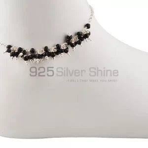 Gemstone Beads Anklet in 925 Sterling Silver 925ANK100