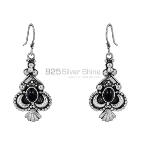 Genuine Black Onyx Gemstone earring In 925 Sterling Silver Jewelry 925SE69