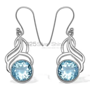 Genuine Blue Topaz Gemstone earrings Wholesaler In 925 Sterling Silver Jewelry 925SE808