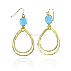 Genuine Chalcedony Gemstone earrings Exporters In 925 Sterling Silver Jewelry 925SE1954