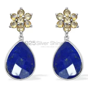 Genuine Chalcedony Gemstone earrings In 925 Sterling Silver 925SE1021