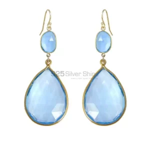 Genuine Chalcedony Gemstone earrings Suppliers In 925 Sterling Silver Jewelry 925SE1872