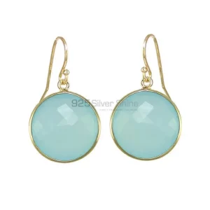 Genuine Chalcedony Gemstone earrings Suppliers In 925 Sterling Silver Jewelry 925SE1951