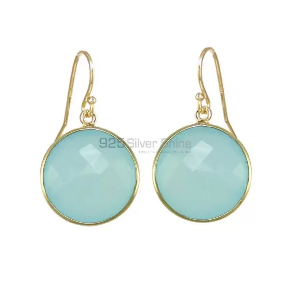 Genuine Chalcedony Gemstone earrings Suppliers In 925 Sterling Silver Jewelry 925SE1951