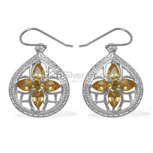 Genuine Citrine Gemstone earrings In Fine 925 Sterling Silver 925SE948