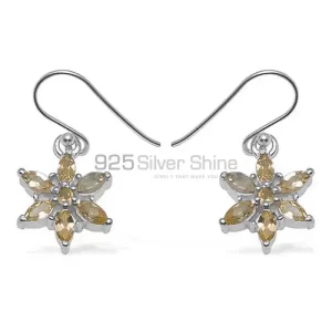 Genuine Citrine Gemstone earrings In Solid 925 Silver 925SE708