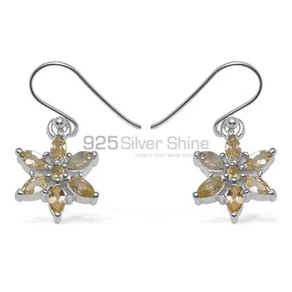 Genuine Citrine Gemstone earrings In Solid 925 Silver 925SE708