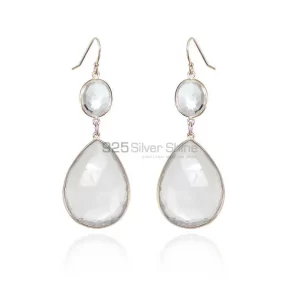 Genuine Crystal Gemstone earrings Manufacturer In 925 Sterling Silver Jewelry 925SE1878