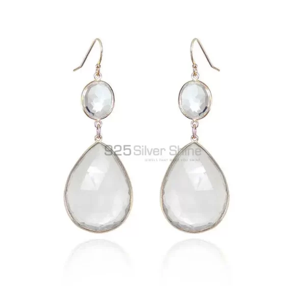 Genuine Crystal Gemstone earrings Manufacturer In 925 Sterling Silver Jewelry 925SE1878