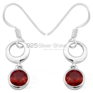Genuine Garnet Gemstone earrings Exporters In 925 Sterling Silver Jewelry 925SE972