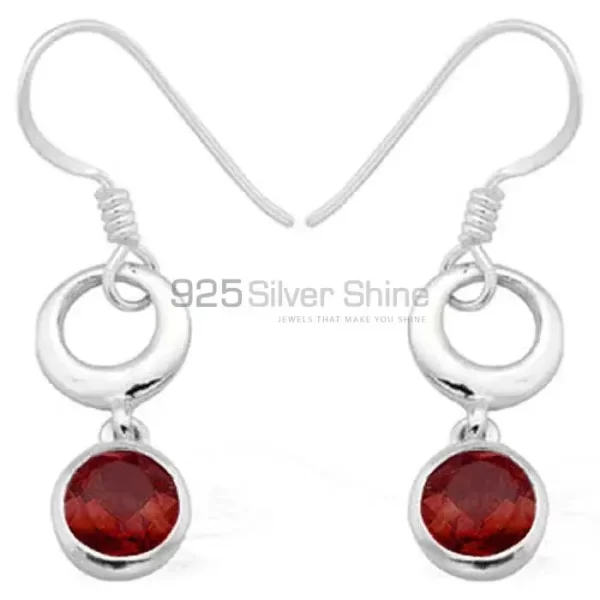 Genuine Garnet Gemstone earrings Exporters In 925 Sterling Silver Jewelry 925SE972
