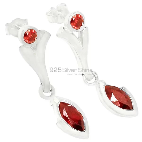 Genuine Garnet Gemstone earrings In Fine 925 Sterling Silver 925SE632