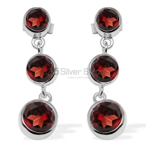 Genuine Garnet Gemstone earrings Wholesaler In 925 Sterling Silver Jewelry 925SE1124