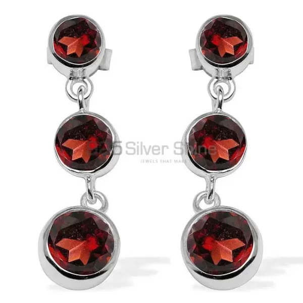 Genuine Garnet Gemstone earrings Wholesaler In 925 Sterling Silver Jewelry 925SE1124