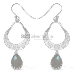 Genuine Rainbow Moonstone earrings Manufacturer In 925 Sterling Silver Jewelry 925SE738