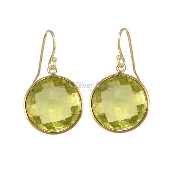 Genuine Lemon Quartz Gemstone earrings Wholesaler In 925 Sterling Silver Jewelry 925SE1948