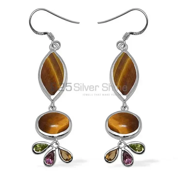 Genuine Multi Gemstone earrings Manufacturer In 925 Sterling Silver Jewelry 925SE1054