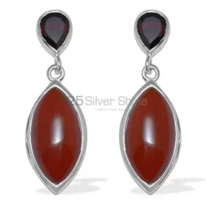 Genuine Multi Gemstone earrings Suppliers In 925 Sterling Silver Jewelry 925SE890
