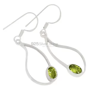 Genuine Peridot Gemstone earrings In 925 Sterling Silver 925SE389