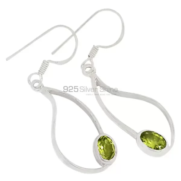 Genuine Peridot Gemstone earrings In 925 Sterling Silver 925SE389