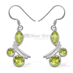 Genuine Peridot Gemstone earrings Wholesaler In 925 Sterling Silver Jewelry 925SE1045