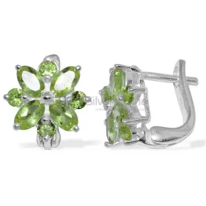 Genuine Peridot Gemstone earrings Wholesaler In 925 Sterling Silver Jewelry 925SE887
