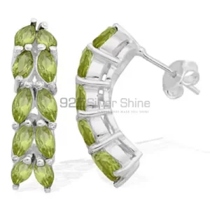 Genuine Peridot Gemstone earrings Wholesaler In 925 Sterling Silver Jewelry 925SE966