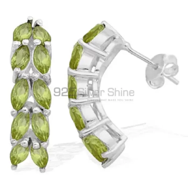 Genuine Peridot Gemstone earrings Wholesaler In 925 Sterling Silver Jewelry 925SE966