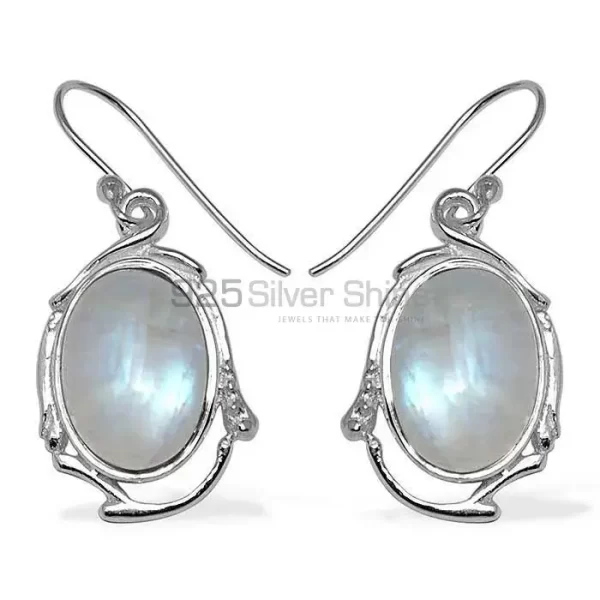 Genuine Rainbow Moonstone earrings In 925 Sterling Silver 925SE784