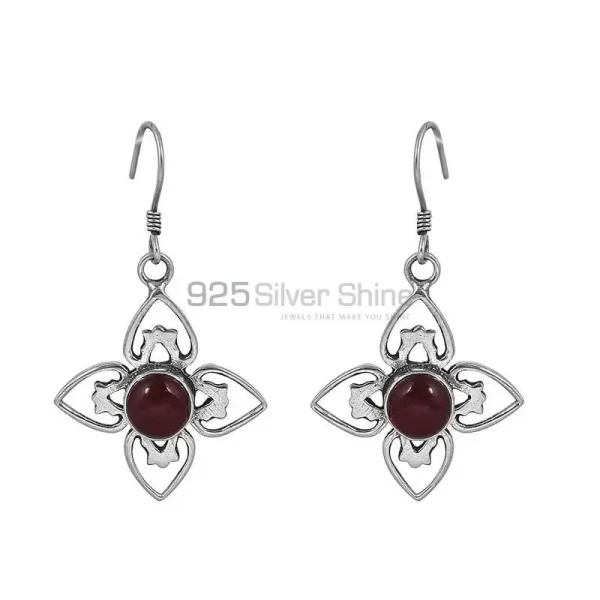 Genuine Red Onyx Stone earring In Sterling Silver Jewelry 925SE45