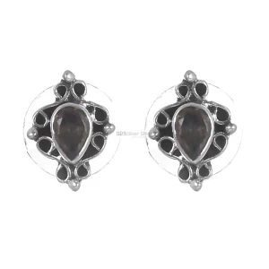 Genuine Smoky Quartz earrings Manufacturer In 925 Sterling Silver Jewelry 925SE264