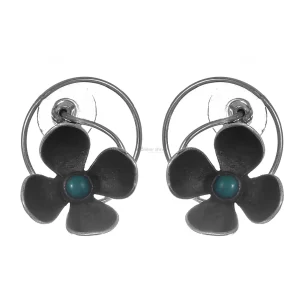 Genuine Turquoise Gemstone earrings Exporters In 925 Sterling Silver Jewelry 925SE261