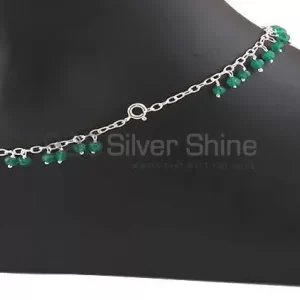 Green Onyx Beads Anklet Manufacturer In *925 Sterling Silver
